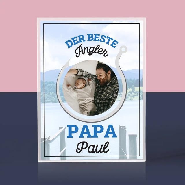 Foto Und Unterschrift: Bester Angel-Vater - Acrylblock