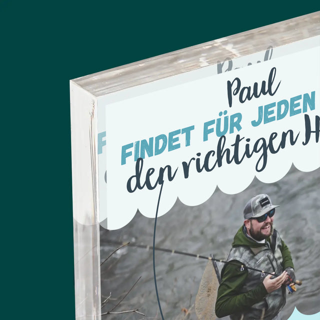 Foto Und Unterschrift: Den Haken Finden - Acrylblock