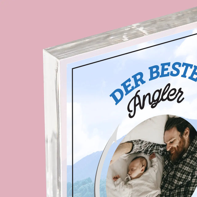 Foto Und Unterschrift: Bester Angel-Vater - Acrylblock