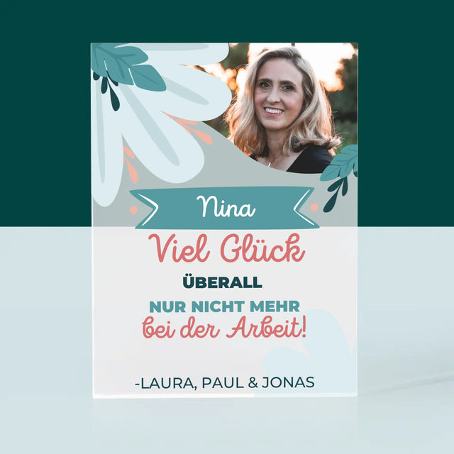 Foto Und Unterschrift: Viel Glück Bei Der Nicht-Arbeit - Acrylblock