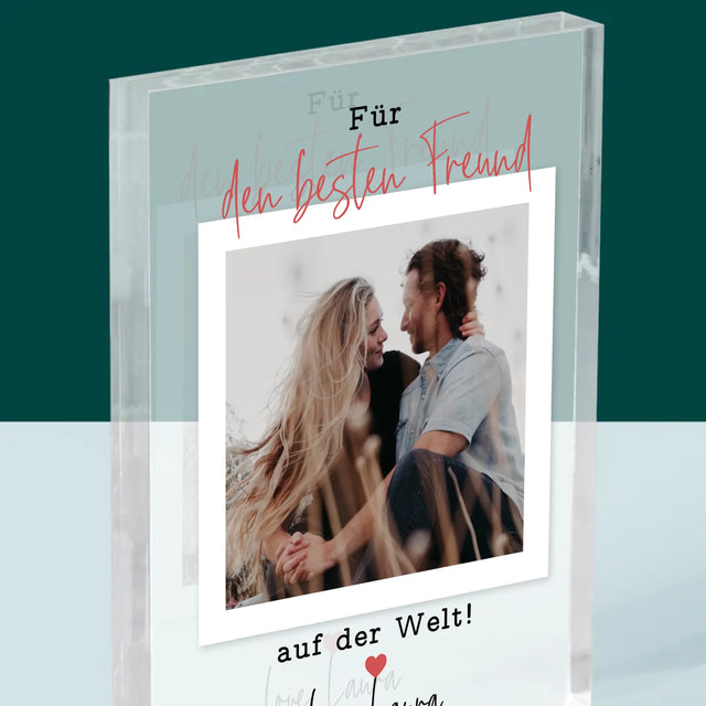 Foto Und Unterschrift: Für Den Besten Freund - Acrylblock