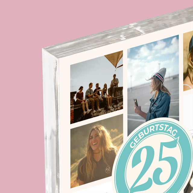 Fotocollage: 25 Geburtstag - Acrylblock