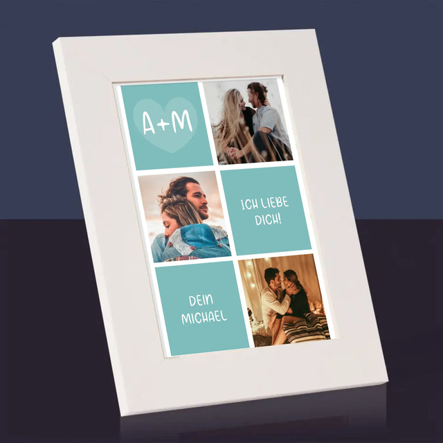Fotocollage: Ich Liebe Dich Initialen - Bilderrahmen