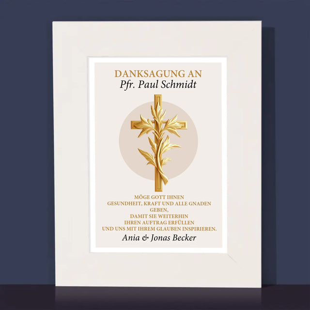 Name Und Unterschrift: Dank An Den Pfarrer - Bilderrahmen