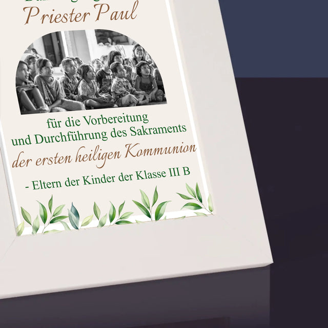 Foto Und Unterschrift: Dank An Den Priester-Kommunion - Bilderrahmen