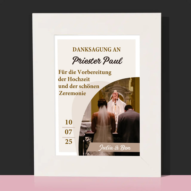 Foto Und Unterschrift: Danksagung Für Den Priester - Hochzeit - Bilderrahmen