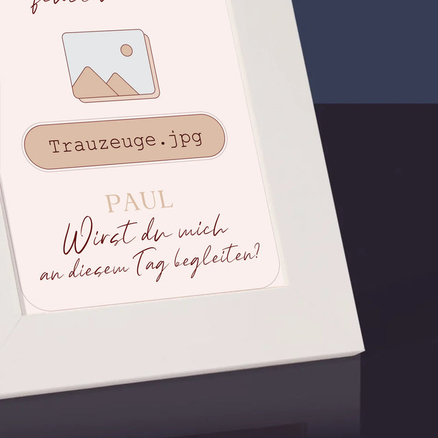 Name Und Unterschrift: Jemand Fehlt - Trauzeuge - Bilderrahmen