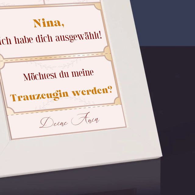 Name Und Unterschrift: Vip-Ticket- Trauzeugin - Bilderrahmen