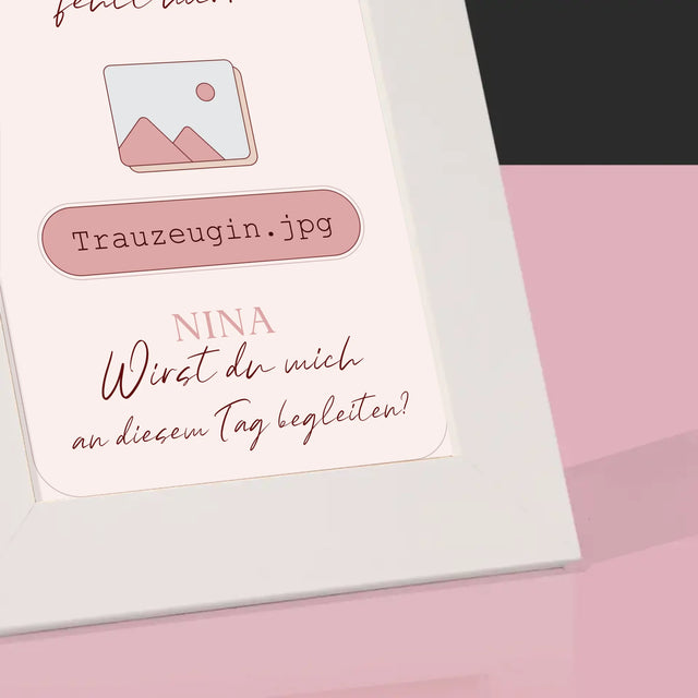 Name Und Unterschrift: Jemand Fehlt - Trauzeugin - Bilderrahmen