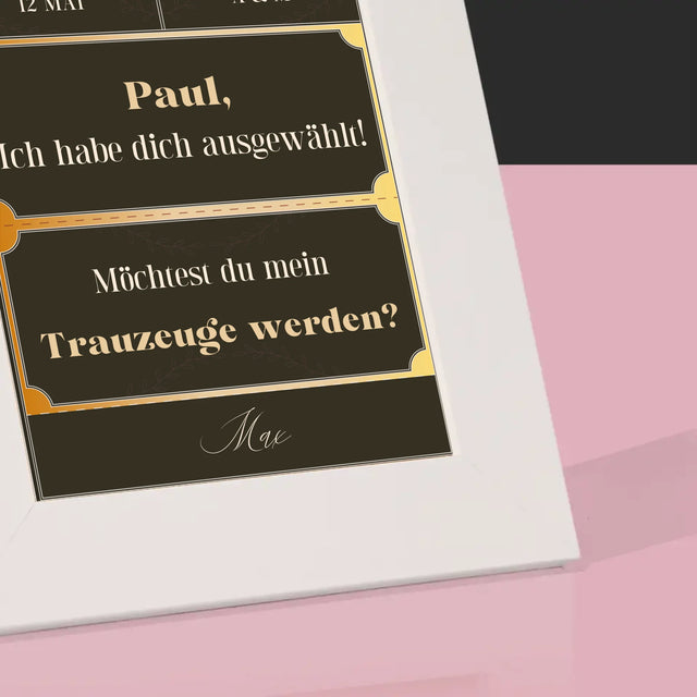 Name Und Unterschrift: Vip-Ticket- Trauzeuge - Bilderrahmen