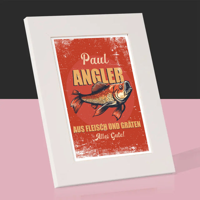 Name Und Unterschrift: Ein Angler Aus Fleisch Und Gräten - Bilderrahmen