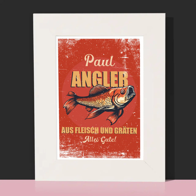Name Und Unterschrift: Ein Angler Aus Fleisch Und Gräten - Bilderrahmen