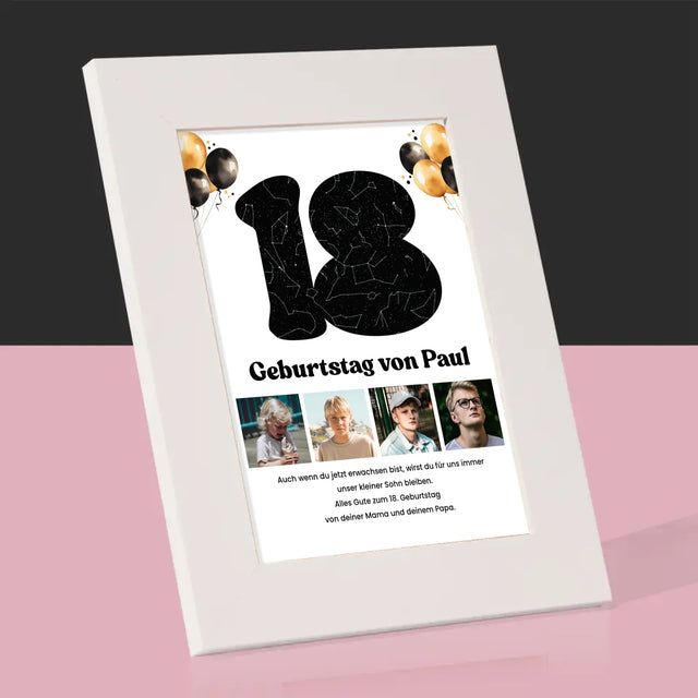 Sternkarte: 18. Geburtstag Des Stars-Mit Widmung - Bilderrahmen
