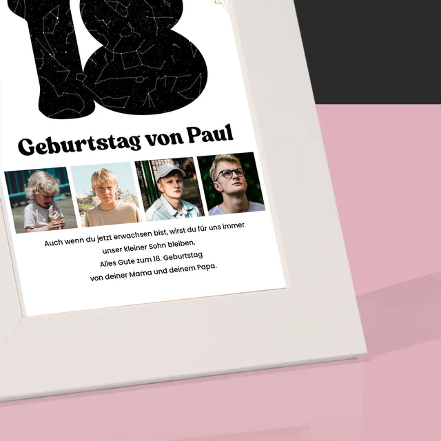 Sternkarte: 18. Geburtstag Des Stars-Mit Widmung - Bilderrahmen