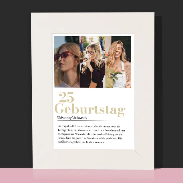 Fotocollage: 25. Geburtstag Definition - Bilderrahmen