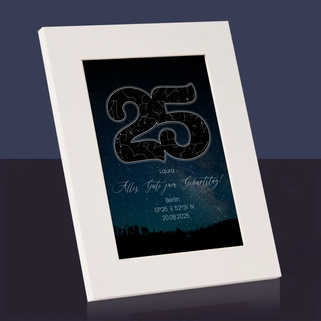 Sternkarte: Sterne-Zu Seinem 25. Geburtstag - Bilderrahmen