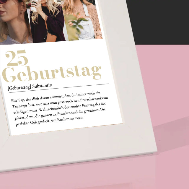 Fotocollage: 25. Geburtstag Definition - Bilderrahmen