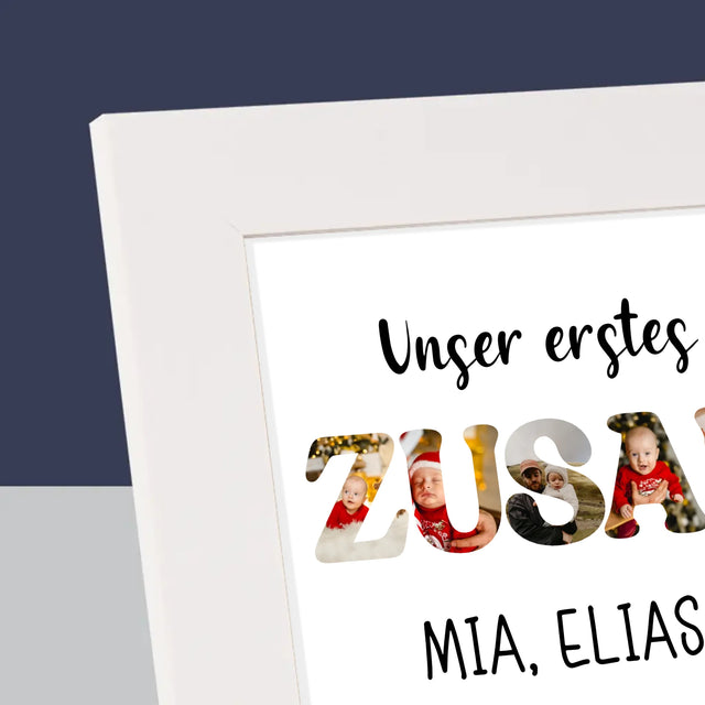 Buchstaben-Collage: Erstes Weihnachten Zusammen - Bilderrahmen
