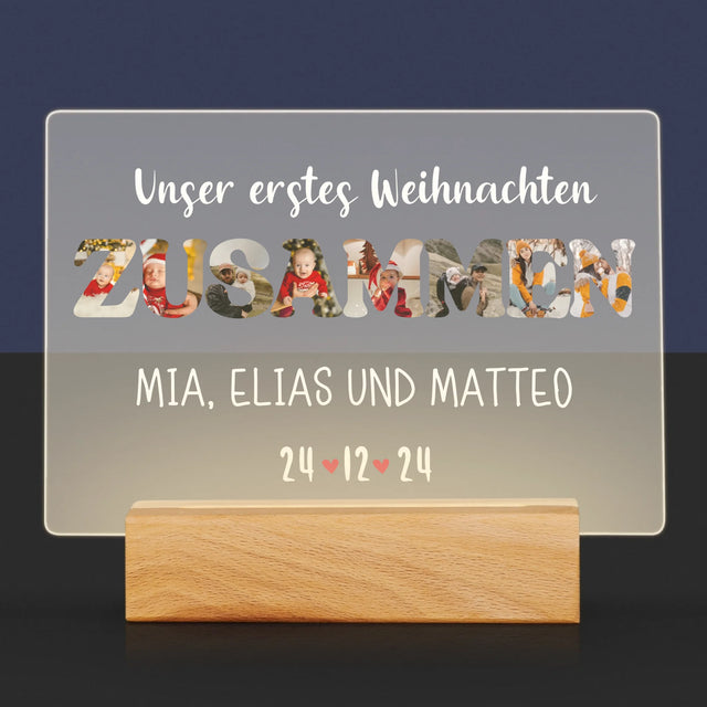 Buchstaben-Collage: Erstes Weihnachten Zusammen - Druck Auf Acrylglas