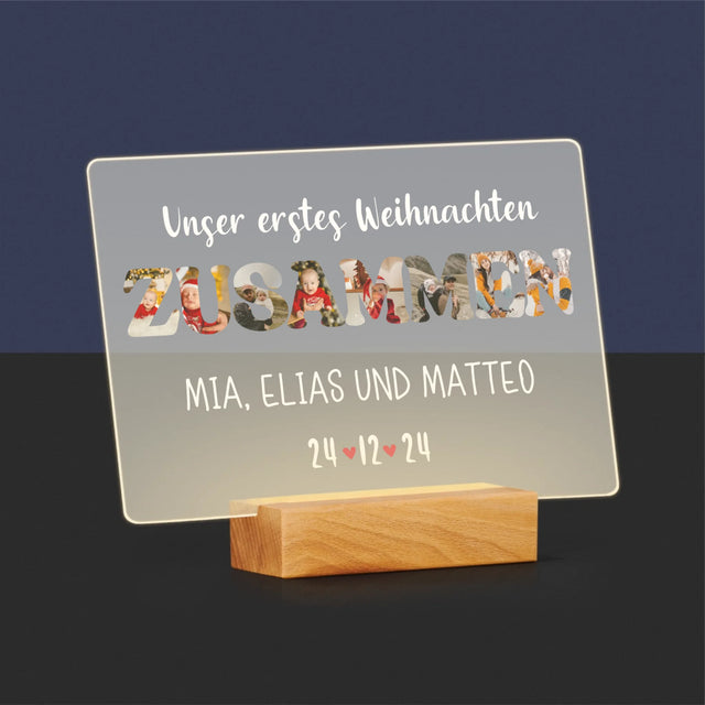 Buchstaben-Collage: Erstes Weihnachten Zusammen - Druck Auf Acrylglas