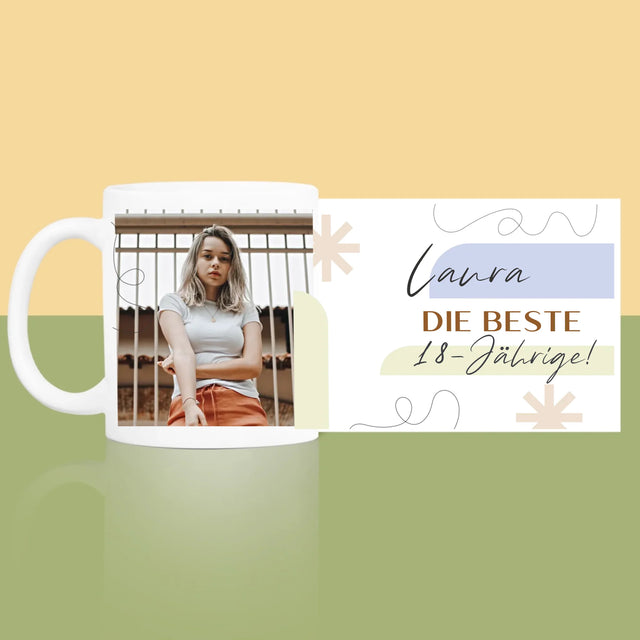 Foto Und Unterschrift: Beste 18-Jährige - Tasse