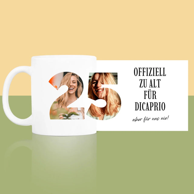 Buchstaben-Collage: Zu Alt Für Dicaprio - Tasse