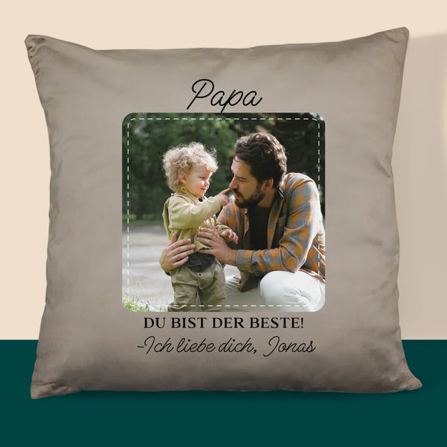 Foto Und Unterschrift: Der Beste Papa - Kissen