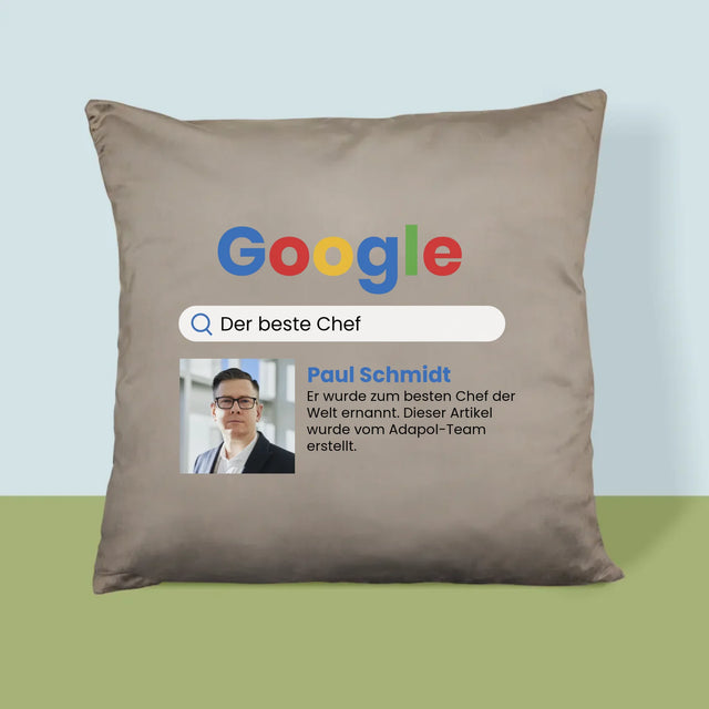 Foto Und Unterschrift: Bester Chef Google Ergebnis - Kissen