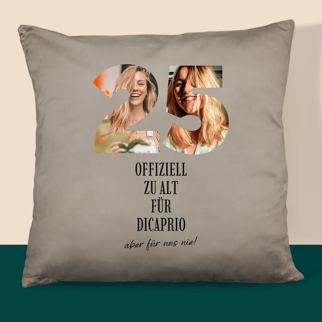 Buchstaben-Collage: Zu Alt Für Dicaprio - Kissen