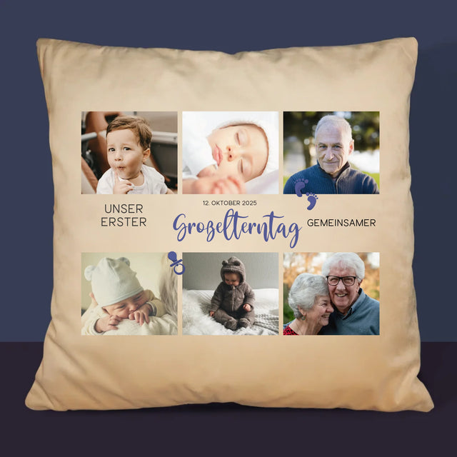 Fotocollage: Erster Gemeinsamer Großelterntag - Kissen