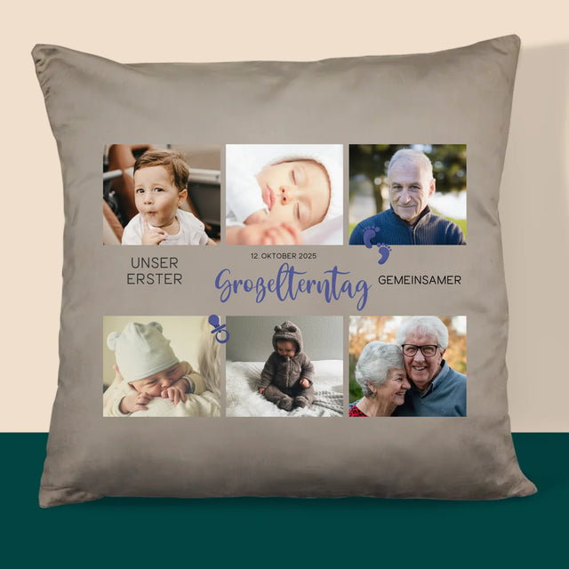 Fotocollage: Erster Gemeinsamer Großelterntag - Kissen