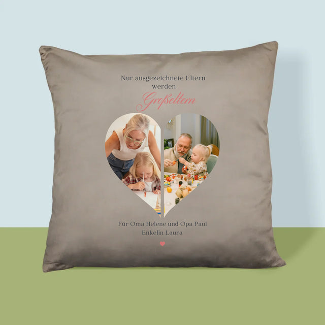 Fotocollage: Ausgezeichnete Eltern Werden Großeltern - Kissen