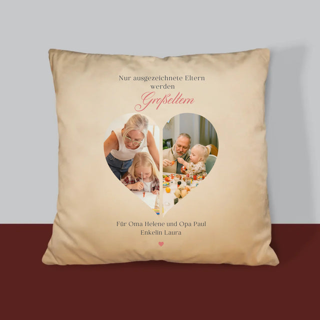 Fotocollage: Ausgezeichnete Eltern Werden Großeltern - Kissen