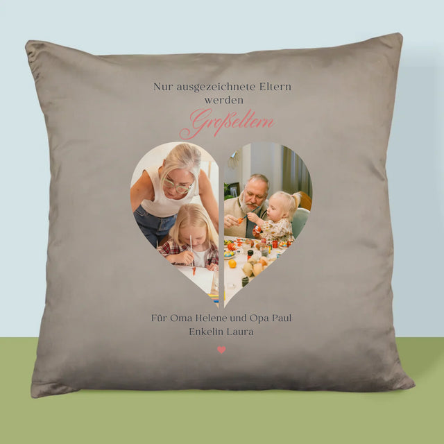 Fotocollage: Ausgezeichnete Eltern Werden Großeltern - Kissen