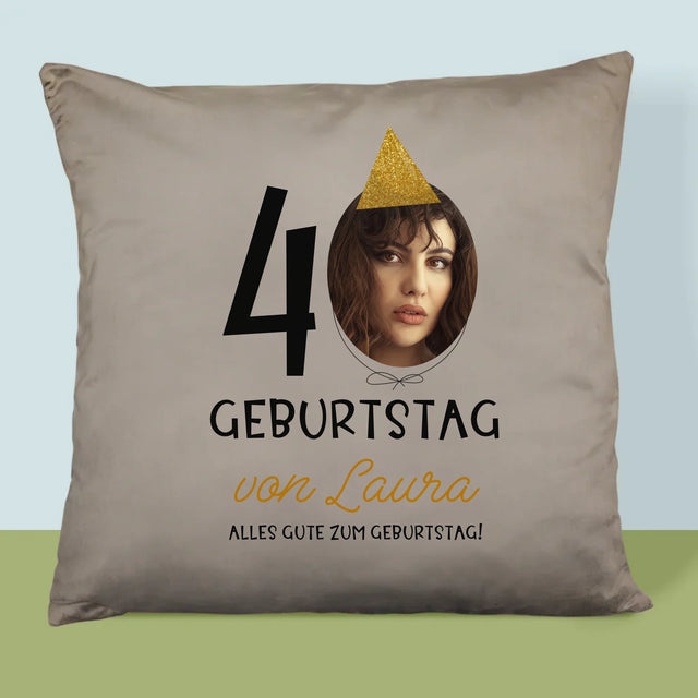 Foto Und Unterschrift: 40. Geburtstag Mütze - Kissen
