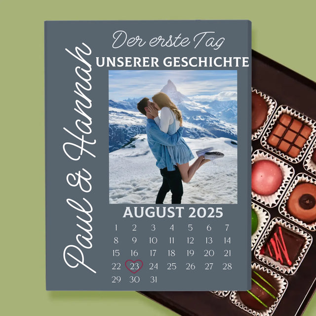 Foto Und Unterschrift: Der Erste Tag Unserer Geschichte - Pralinen