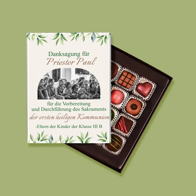 Foto Und Unterschrift: Dank An Den Priester-Kommunion - Pralinen