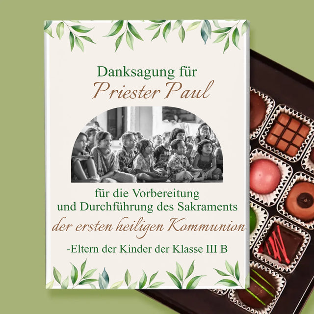 Foto Und Unterschrift: Dank An Den Priester-Kommunion - Pralinen