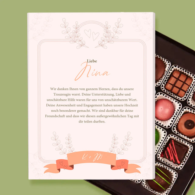 Name Und Unterschrift: Dank An Die Trauzeugin - Pralinen