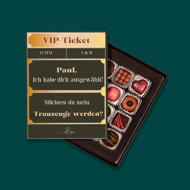 Name Und Unterschrift: Vip-Ticket- Trauzeuge - Pralinen