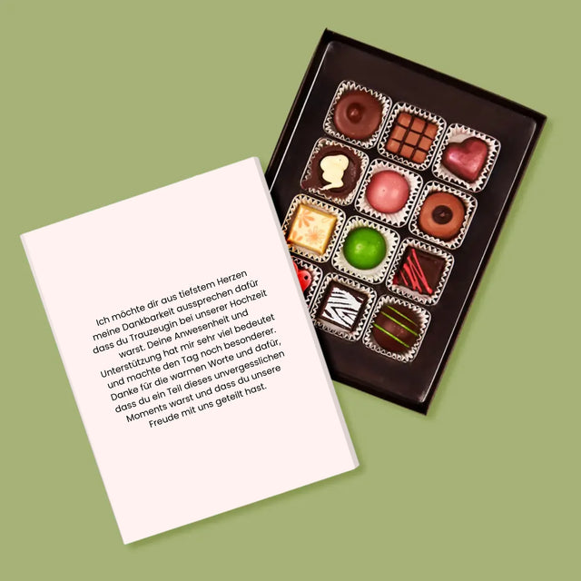 Name Und Unterschrift: Dank An Die Trauzeugin - Pralinen