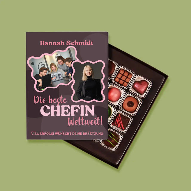 Fotocollage: Beste Chefin - Pralinen