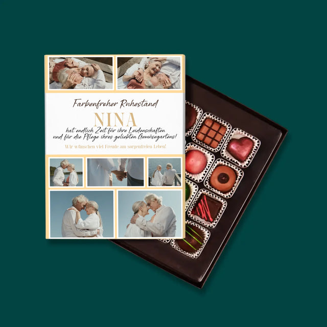 Fotocollage: Farbenfroher Ruhestand - Pralinen