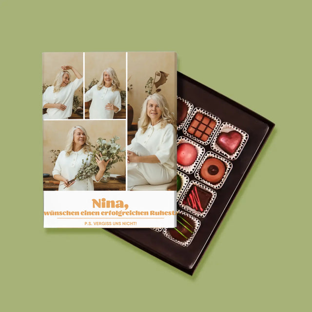 Fotocollage: Erfolgreicher Ruhestand - Pralinen