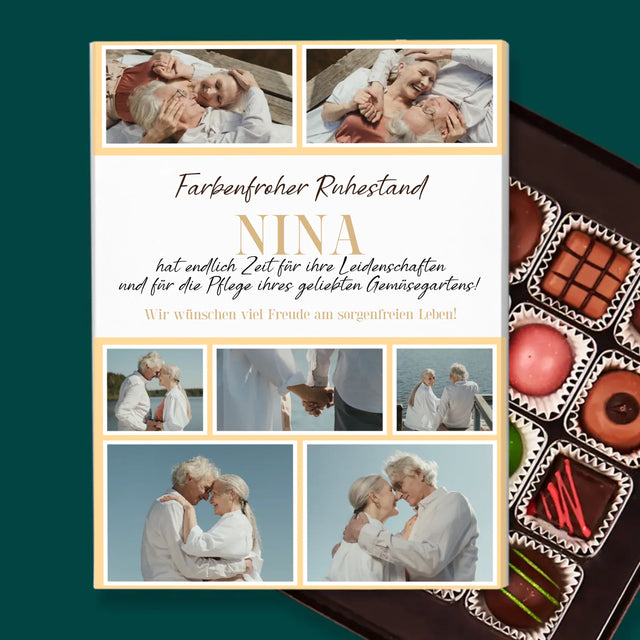 Fotocollage: Farbenfroher Ruhestand - Pralinen