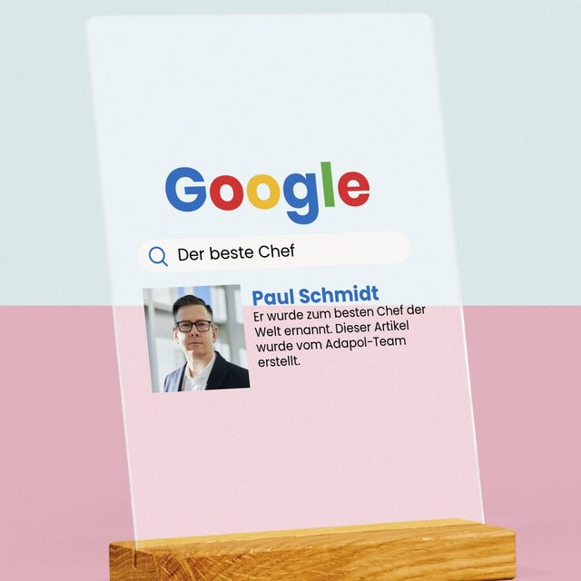 Foto Und Unterschrift: Bester Chef Google Ergebnis - Druck Auf Acrylglas