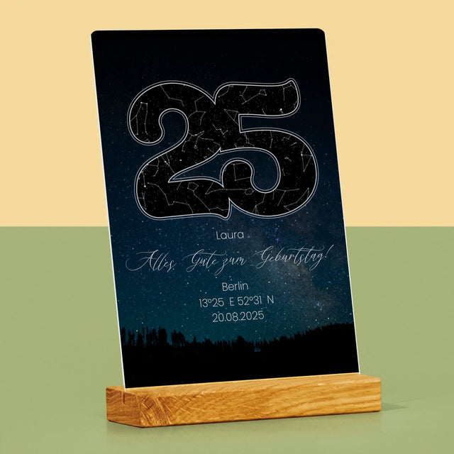 Sternkarte: Sterne-Zu Seinem 25. Geburtstag - Druck Auf Acrylglas