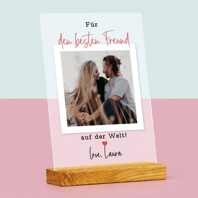 Foto Und Unterschrift: Für Den Besten Freund - Druck Auf Acrylglas