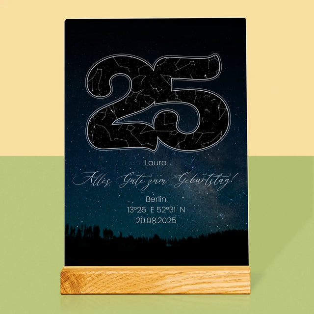 Sternkarte: Sterne-Zu Seinem 25. Geburtstag - Druck Auf Acrylglas
