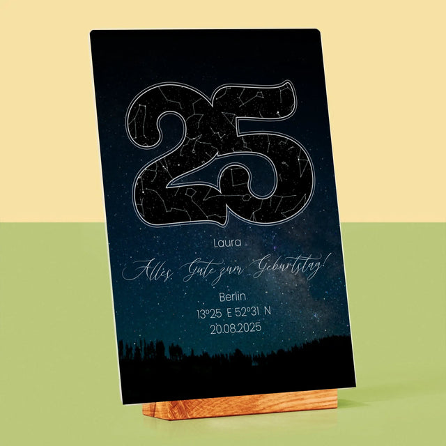 Sternkarte: Sterne-Zu Seinem 25. Geburtstag - Druck Auf Acrylglas